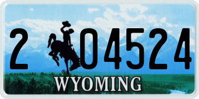 WY license plate 204524