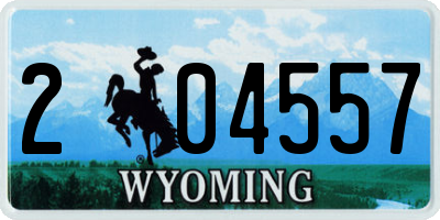 WY license plate 204557