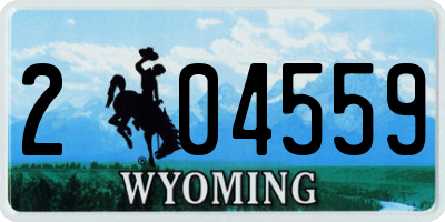 WY license plate 204559