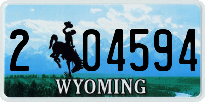 WY license plate 204594