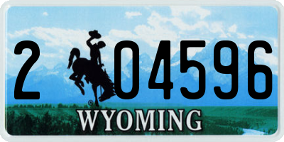 WY license plate 204596