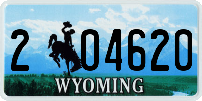 WY license plate 204620
