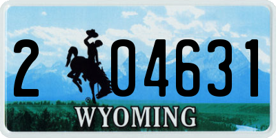 WY license plate 204631