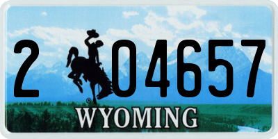 WY license plate 204657