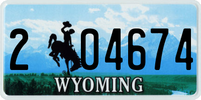 WY license plate 204674