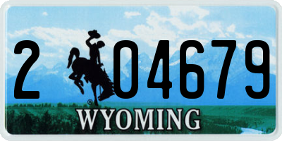 WY license plate 204679