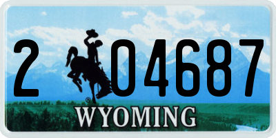 WY license plate 204687
