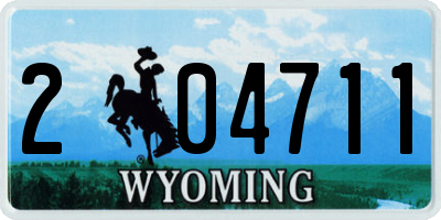 WY license plate 204711