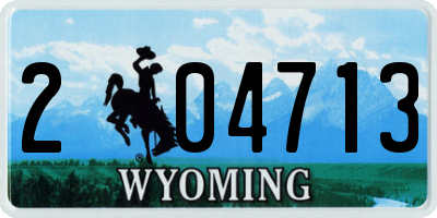 WY license plate 204713