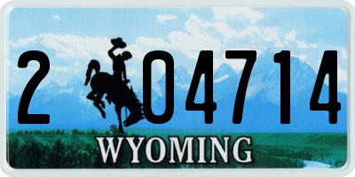 WY license plate 204714