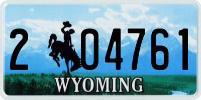 WY license plate 204761