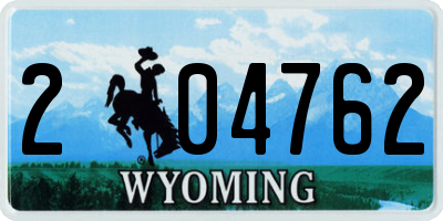 WY license plate 204762