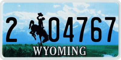 WY license plate 204767