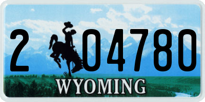 WY license plate 204780