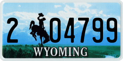 WY license plate 204799