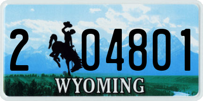 WY license plate 204801
