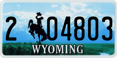 WY license plate 204803