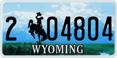 WY license plate 204804