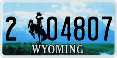 WY license plate 204807