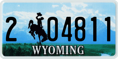 WY license plate 204811