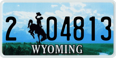 WY license plate 204813