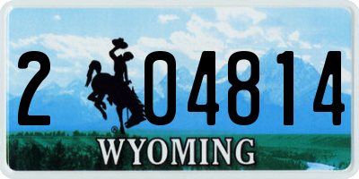 WY license plate 204814