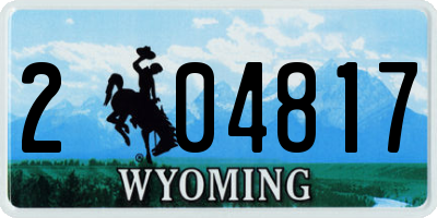 WY license plate 204817