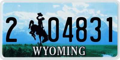 WY license plate 204831