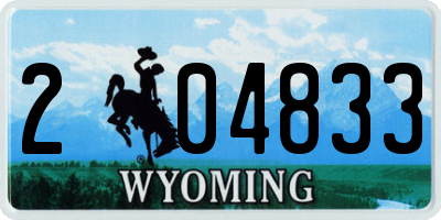 WY license plate 204833