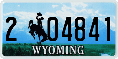 WY license plate 204841