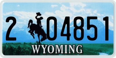 WY license plate 204851