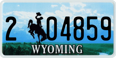 WY license plate 204859
