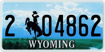 WY license plate 204862