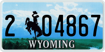 WY license plate 204867