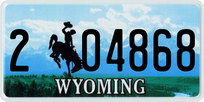 WY license plate 204868