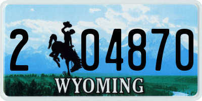WY license plate 204870
