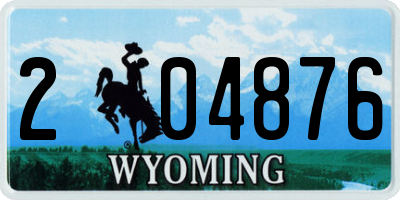 WY license plate 204876