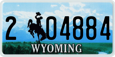 WY license plate 204884