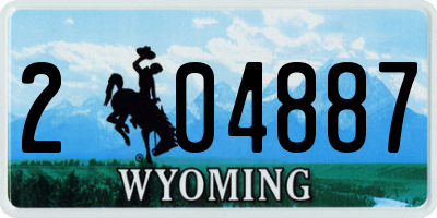 WY license plate 204887