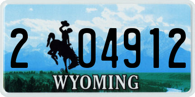 WY license plate 204912