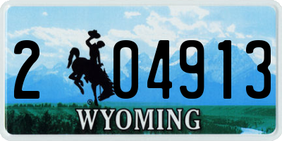 WY license plate 204913