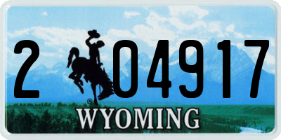 WY license plate 204917
