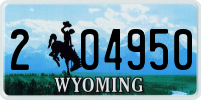 WY license plate 204950