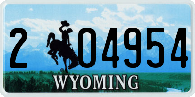WY license plate 204954
