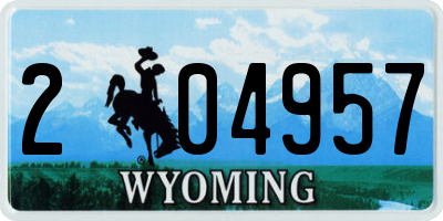 WY license plate 204957