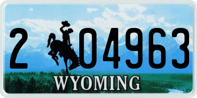 WY license plate 204963