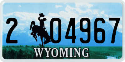 WY license plate 204967