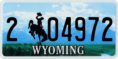 WY license plate 204972