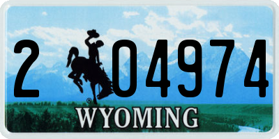 WY license plate 204974
