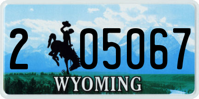 WY license plate 205067